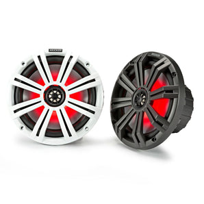 Kicker 45KM84L KM Marine 8" LED Coaxial Speakers 150w RMS