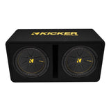 Kicker 50DCWC122 Dual 12 Inch CompC Ported Loaded Subwoofer Enclosure 600w 2ohm - CEN