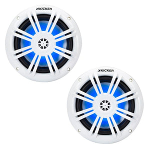 Kicker 51KM604WL KM Marine 6.5" Coaxial Speakers 50w RMS