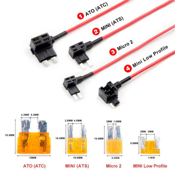 Viofo HK6 Hardwire Power Cable USB C with 8pcs Fuse Set A329S Series Dash Cam - CEN