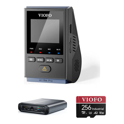 Viofo A119M Pro Mini Dash Cam BP60 Battery Pack 256GB Bundle