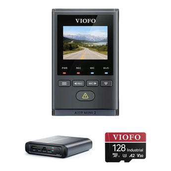 Viofo A119 Mini 2 dash cam bundle: BP60 Battery Pack 128GB