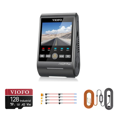 Viofo A229 Plus 1CH Dash Cam HK4 Hardwire Kit 128GB Bundle
