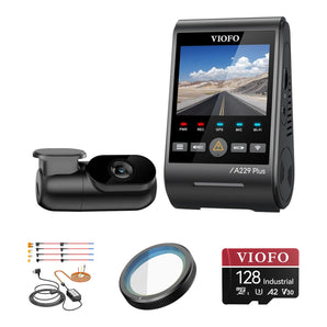 Viofo A229 Plus 2CH Dash Cam HK4 Hardwire Kit CPL-200 128GB Bundle