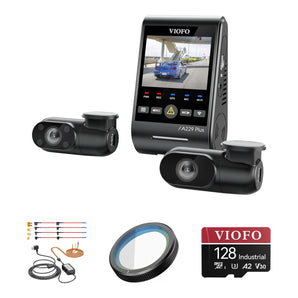 Viofo A229 Plus 3CH Dash Cam HK4 Hardwire Kit CPL-200 128GB Bundle