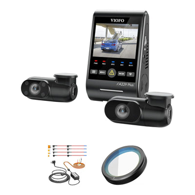 Viofo A229 Plus 3CH Dash Cam HK4 Hardwire Kit CPL-200 Bundle