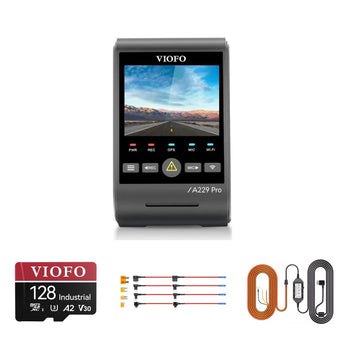 Viofo A229 Pro 1CH dash cam bundle with HK4 hardwire kit, 8pcs fuse taps and 128GB card