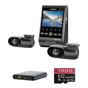 Viofo A229 Pro 3CH dash cam bundle with BP100 battery pack and 512GB card