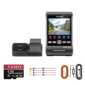 Viofo A229 Ultra 2CH + HK4 Fuse Kit + 128GB Card Bundle