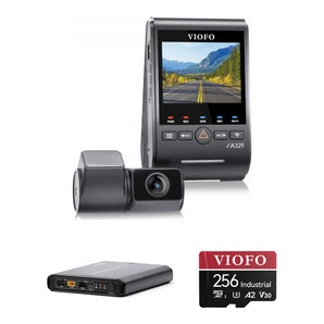 Viofo A329S 2CH Dash Cam BP100 Battery Pack 256GB Bundle