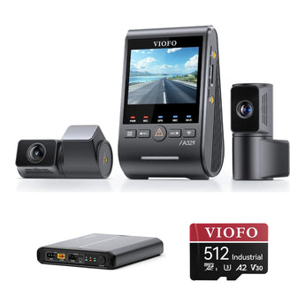 Viofo A329S 3CH Dash Cam BP100 Battery Pack 512GB Bundle