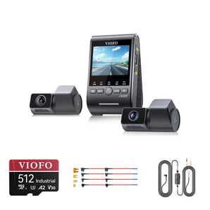 Viofo A329T 3CH dash cam bundle with HK6 hardwire kit, 8pcs fuse taps and 512GB card