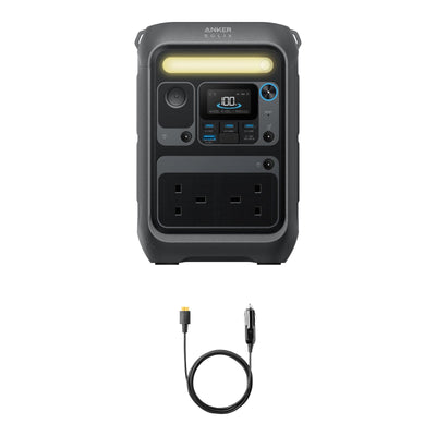 Anker SOLIX C300X AC Portable Power Station + Car Charging Cable