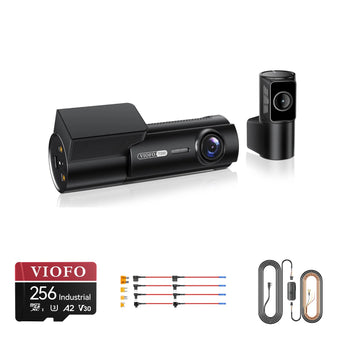 Viofo T330 2CH dash cam bundle with HK6-F hardwire kit, 8pcs fuse taps and 256GB card