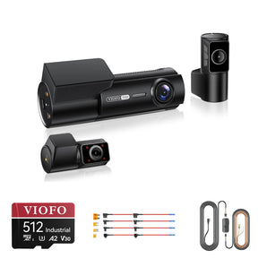 Viofo T330 3CH dash cam bundle with HK6-F hardwire kit, 8pcs fuse taps and 512GB card