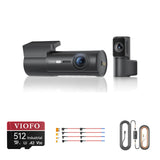 Viofo T340 3CH dash cam bundle with HK6-F hardwire kit, 8pcs fuse taps and 512GB card