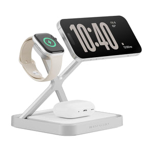 NOCO XGrid XDS3W 3-in-1 Qi2 Wireless Charging Stand White