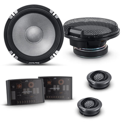 Alpine R2-S652 Speakers 6.5 Inch 16.5cm 2022 R Series Pro 2 Way Component 100w
