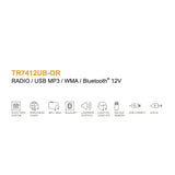 Continental TR7412UB-OR Car Stereo Radio Bluetooth USB Mechless Retro OEM Look - CEN