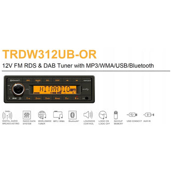 Continental TRDW312UB-OR Bluetooth Car Stereo DAB Radio USB AUX Retro OEM Look - CEN