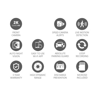 FineVu GX400 1CH Dash Cam 2K QHD STARVIS Front Camera Includes 32GB Card - CEN