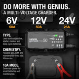 NOCO GeniusPRO50 6V/12V/24V 50A Battery Trickle Charger Maintainer Desulfator - CEN