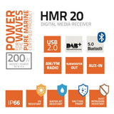 Hertz HMR 20 Marine Digital Media Receiver Bluetooth USB Radio Source Unit 4x50w - CEN