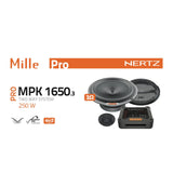 Hertz Mille Pro MPK 1650.3 6.5" 16.5cm Car 2 Way Component Speaker 125w RMS Pair - CEN