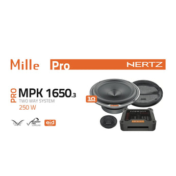Hertz Mille Pro MPK 1650.3 6.5" 16.5cm Car 2 Way Component Speaker 125w RMS Pair - CEN