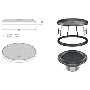 Hertz Mille Legend MG 200.3 8 Inch Steel Mech Sub Grille ML 2000.3 Subwoofer - CEN