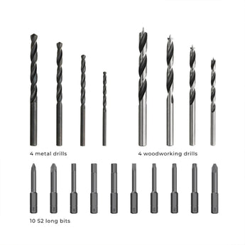 Hoto Cordless Brushless Electric Drill Screw Driver LED Display 2000mAh Battery - CEN