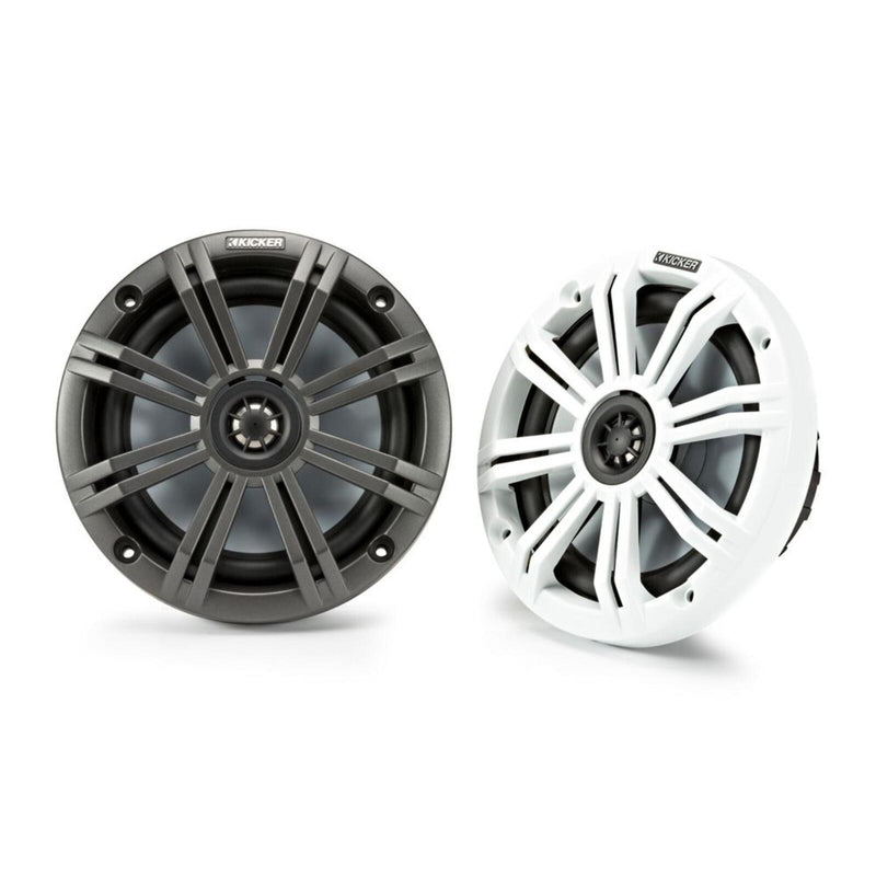 Kicker Marine 45KM654 Speakers KM Series 6.5" Coaxial White & Charcoal Grills