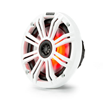 Kicker Marine KA45KM654L Speakers KM 6.5" Coaxial White & Charcoal LED Grills - CEN
