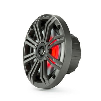 Kicker Marine KA45KM654L Speakers KM 6.5" Coaxial White & Charcoal LED Grills - CEN