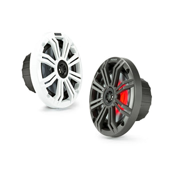 Kicker Marine KA45KM654L Speakers KM 6.5" Coaxial White & Charcoal LED Grills - CEN