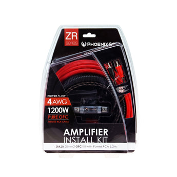 Phoenix Gold ZRK20 OFC Amplifier Wiring Kit 4 AWG Car Amp Power Kit Fuse Holder - CEN