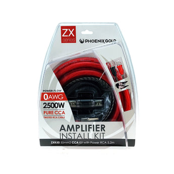 Phoenix Gold ZXK50 CCA Amplifier Wiring Kit 0 AWG Car Amp Power Kit Fuse Holder - CEN