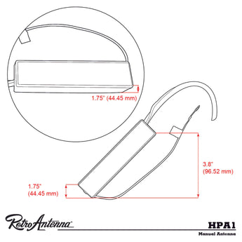 RetroSound HPA1 Amplified Hide Away Antenna Classic Car Radio FM AM Aerial - CEN