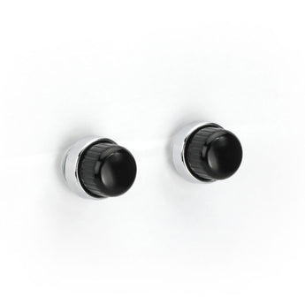RetroSound Knob Set 36-76 Black Front and Rear Chrome Knobs for RetroRadios - CEN