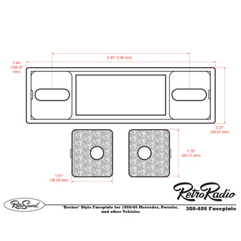 RetroSound Becker Style Motor 6 DAB Bluetooth Black Pebbled Chrome Classic Radio - CEN