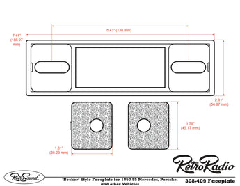 RetroSound Becker Style Motor 2 Bluetooth Black Pebbled Chrome Classic Stereo - CEN