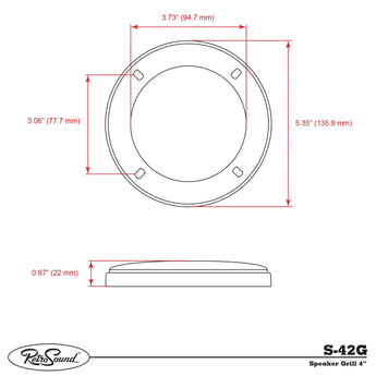 RetroSound 4 Inch Speaker Grills Sold as a Pair Low Key Plain Black Mesh Grill - CEN