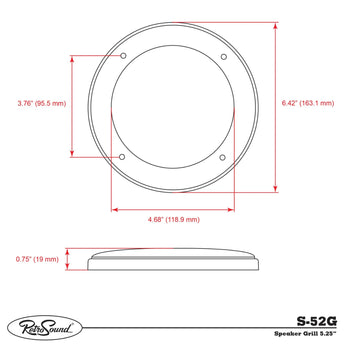 RetroSound 5.25 Inch Speaker Grills Sold as a Pair Low Key Plain Black Mesh Grill - CEN