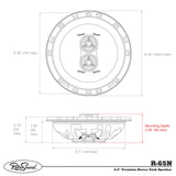 RetroSound Premium Single Triax Speaker 6.5 Inch with Bracket RS-UB1KT 50w RMS - CEN