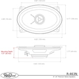 RetroSound Premium Stereo Speakers 4x6 Inch with Grills Sold as a Pair 25w RMS - CEN