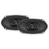 RetroSound Premium Triax 3 Way Stereo Speakers 4x8 Inch Sold as a Pair 60w RMS - CEN