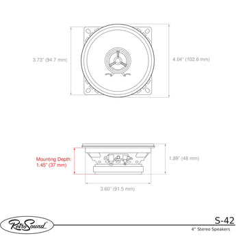 RetroSound Standard Stereo Speakers Mylar Tweeters Sold as a Pair 25w RMS - CEN