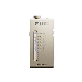 FiiO R11 Portable FM Radio Stereo Receiver Aluminium Body Earbuds Included Gold - CEN