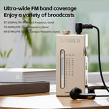 FiiO R11 Portable FM Radio Stereo Receiver Aluminium Body Earbuds Included Gold - CEN