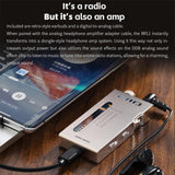 FiiO R11 Portable FM Radio Stereo Receiver Aluminium Body Earbuds Included Gold - CEN